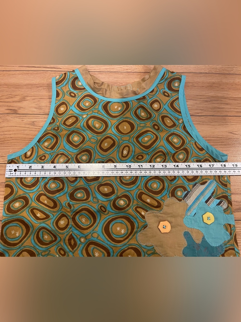 Vintage 90’s Y2k Abstract Crop Top Sleeveless Patchwork (40) medium boho vintage - Picture 7 of 9
